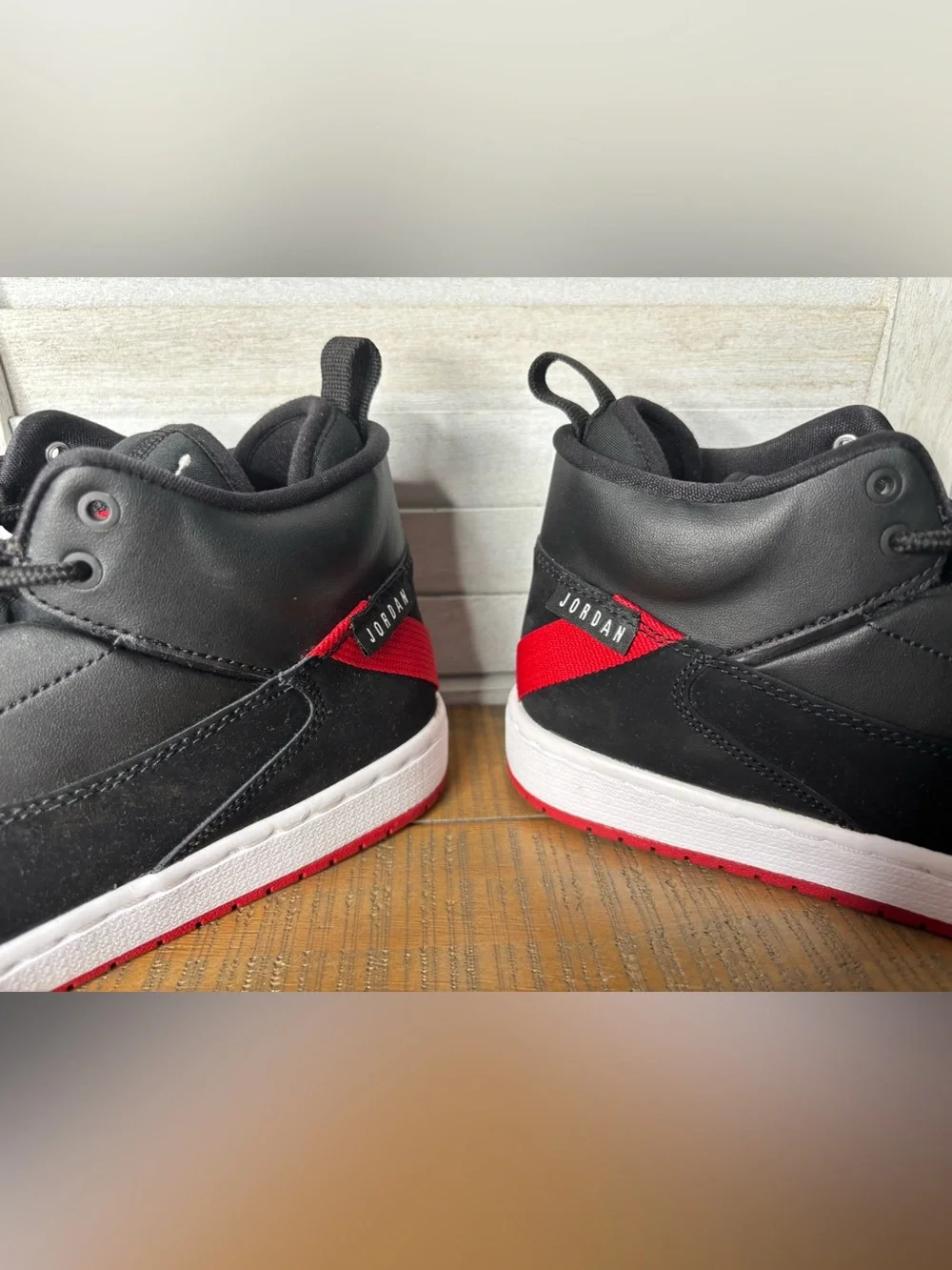 Jordan Access Bred Black Gym Red White High Top Sneaker AV5105-001 Men's Size 8